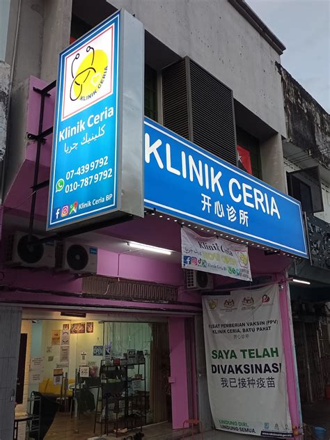Klinik ceria batu pahat reviews  *KINIK ANDA OPEN 9 AM - 9 PM* *OFF SUNDAY*KLINIK BAKTI is a qualified clinic under Malaysia government's program of SOCSO Health Screening Programme (HSP), if you are qualified for that program, you can get your free health screening check here
